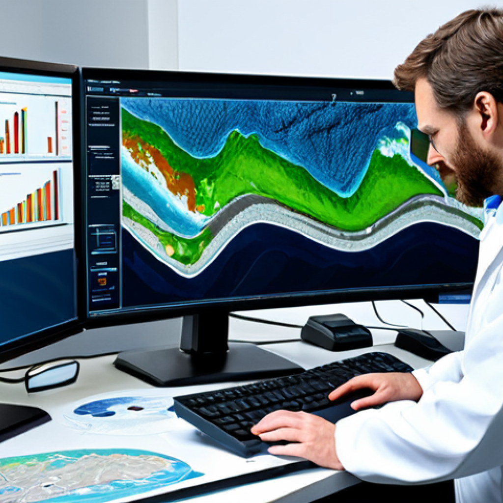 **
"A group of fully clothed, professional scientists examining a detailed computer model of coastal flooding, safe for work, appropriate content, modest attire, in a modern research lab, charts and graphs visible in the background, perfect anatomy, correct proportions, family-friendly, high-quality rendering, realistic."
**