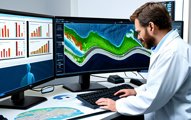 **
"A group of fully clothed, professional scientists examining a detailed computer model of coastal flooding, safe for work, appropriate content, modest attire, in a modern research lab, charts and graphs visible in the background, perfect anatomy, correct proportions, family-friendly, high-quality rendering, realistic."
**