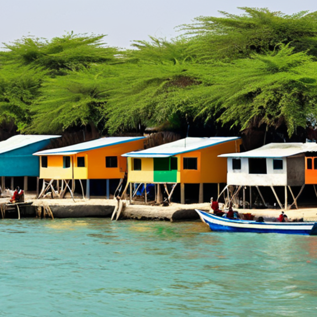 Coastal Community Resilience**
"A vibrant, bustling coastal village in Pakistan, with colorful houses and fishing boats, fully clothed residents engaged in daily activities, demonstrating community spirit. Focus on sustainable practices: solar panels on rooftops, well-maintained mangrove trees along the shore, clean streets. Background: the Arabian Sea with clear skies. Safe for work, appropriate content, fully clothed, family-friendly, professional photography, perfect anatomy, correct proportions, natural pose, well-formed hands, proper finger count, natural body proportions."
**