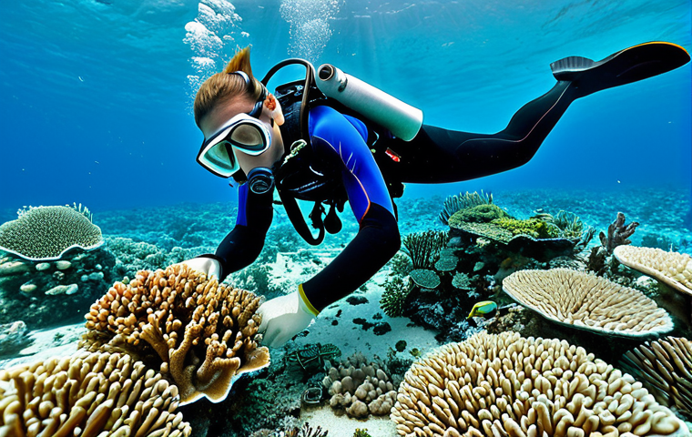 **
"Coral restoration project in the Maldives. Coral fragments growing in a nursery, vibrant marine life around, divers planting corals on a reef, clear turquoise water. Safe for work, appropriate content, fully clothed divers, perfect anatomy, natural proportions, professional underwater photography, high quality."
**