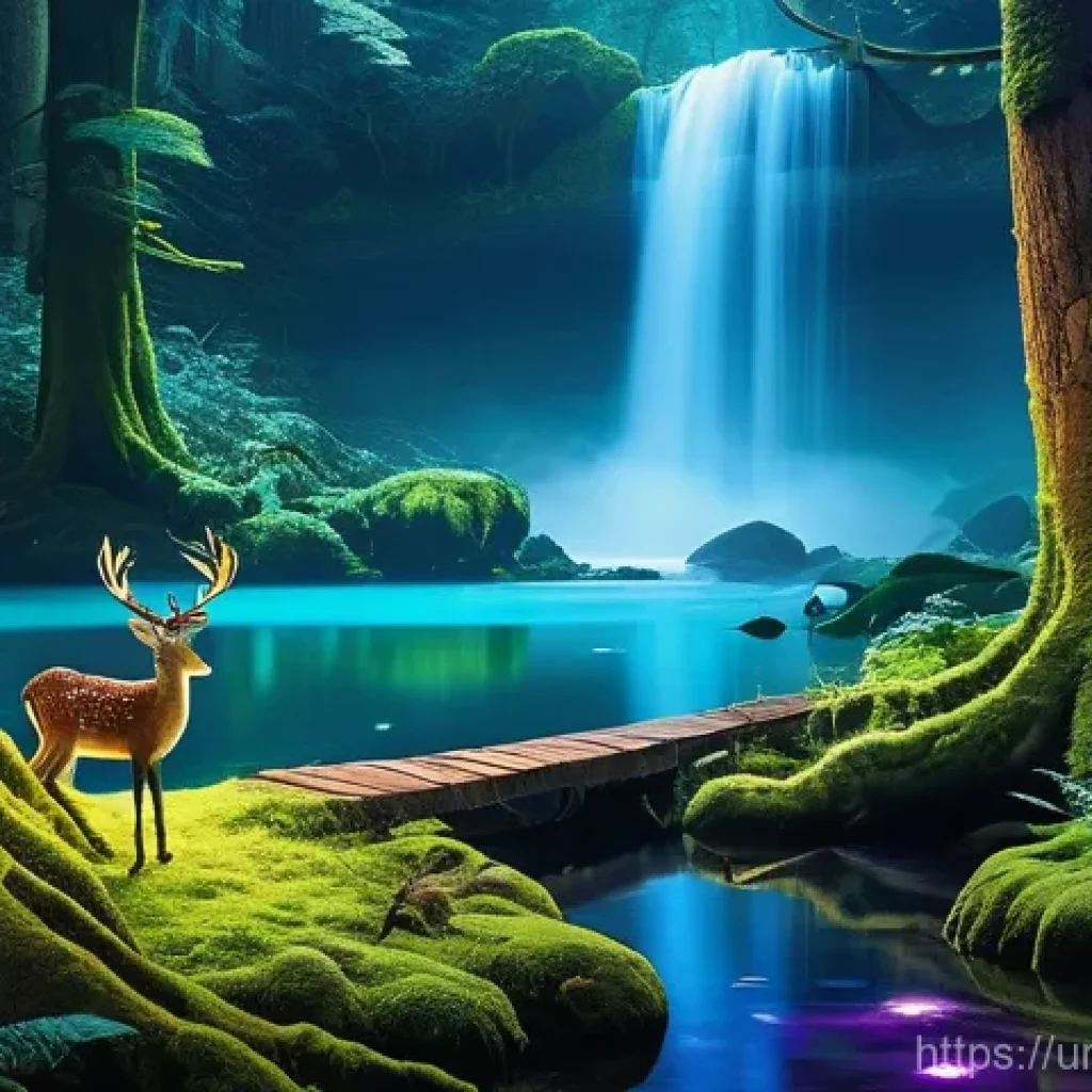 해수면 상승 대응을 위한 체계적 접근 - **Prompt:** A whimsical, enchanted forest scene at twilight. Bioluminescent mushrooms glow softly on...